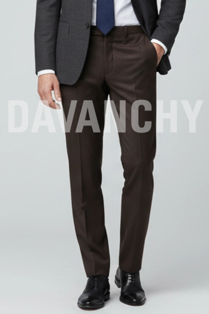 Men Brown Ready to Wear Premium Formal Trouser-Front