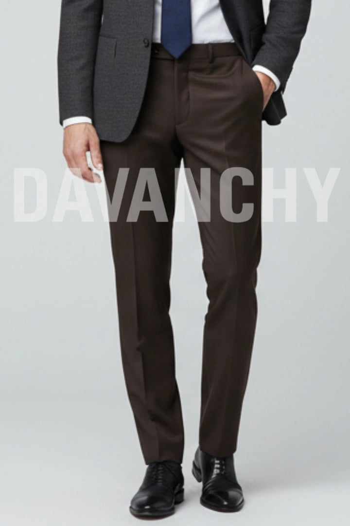 Men Brown Ready to Wear Premium Formal Trouser-Front