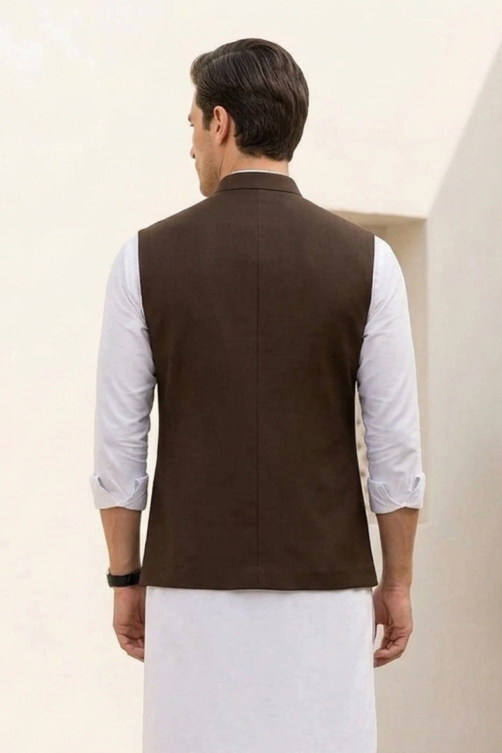 Brown Stylish Modi Jacket for Men – Back  