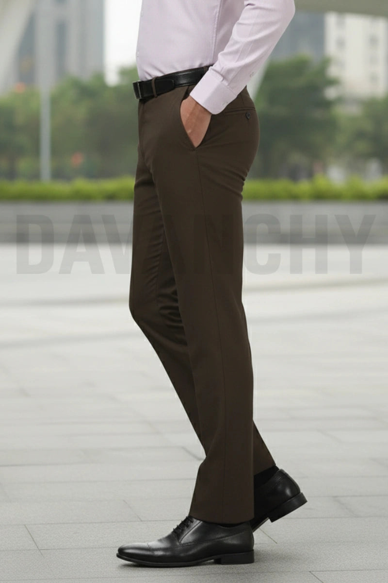 Coffee brown pants men-Side