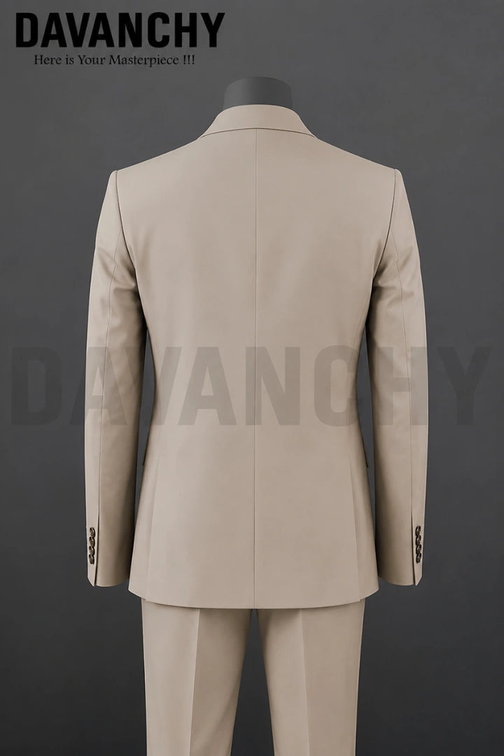 Men Premium Cream Two Piece Design Suit-Back