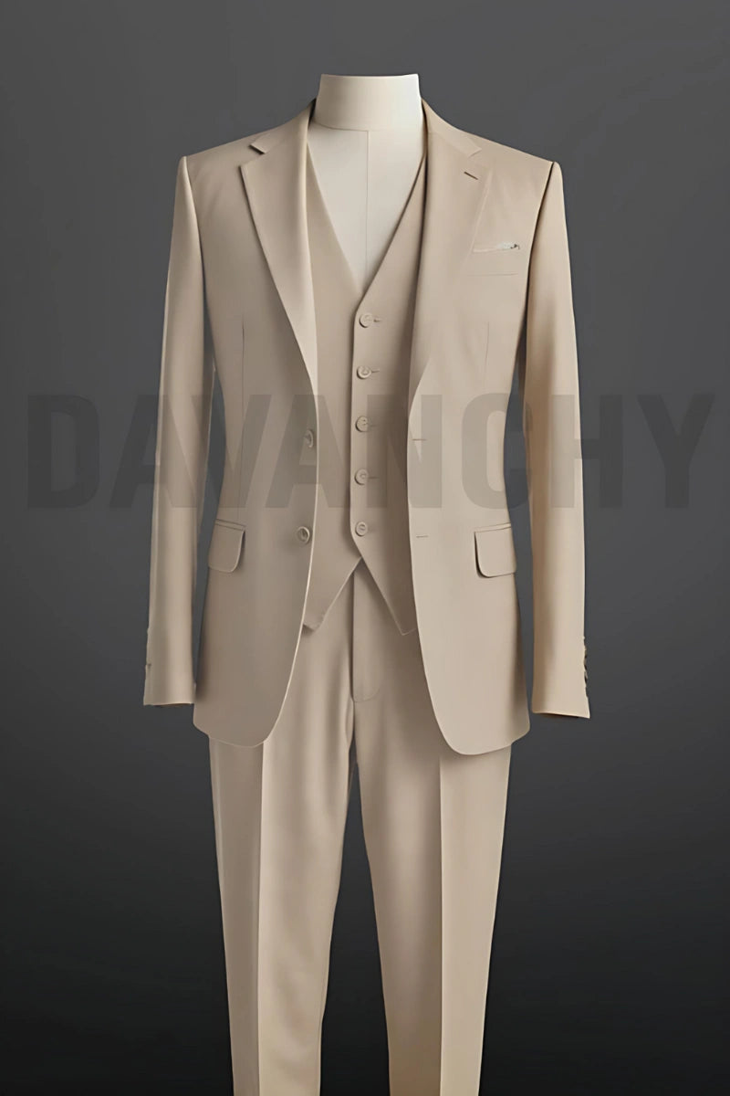 Men custom made bespoke three piece suit-Front2