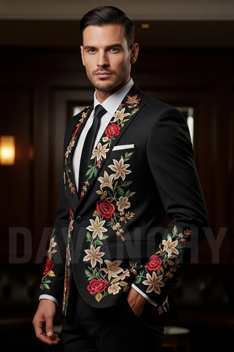 men-black-two-piece-suit-floral-embroidery-suit-prom-wedding-suit