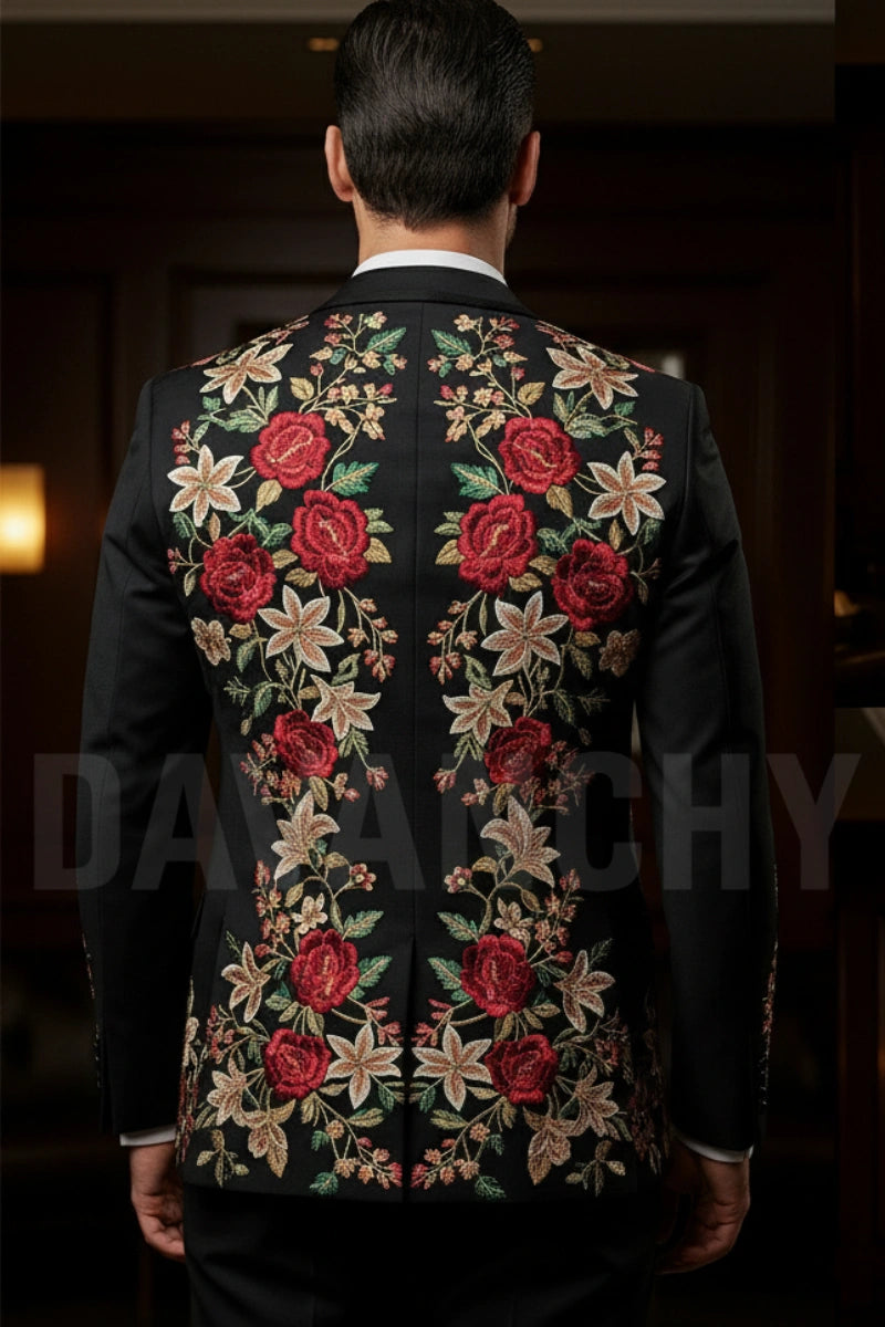 men-black-two-piece-suit-floral-embroidery-suit-prom-wedding-suit