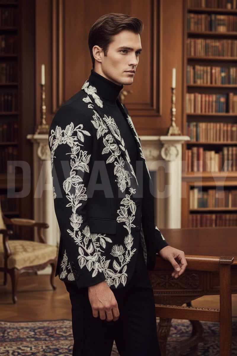 Wedding and Party Wear Formal Designer Coat-Side