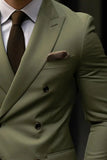 Men Olive Green 2 Piece Suit Green Suit Wedding Suits Green DaVanchy 