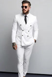 Men White Suit 2 Piece Suit White Double Breasted Suit White DaVanchy 