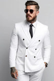 Men White Suit 2 Piece Suit White Double Breasted Suit White DaVanchy 