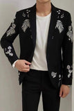 Men Embroidered Suit Black Wedding Designer Suits Party Wear DaVanchy