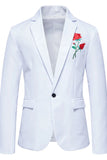 Men Fit Business Blazer Casual Button Coat Embroidery Blazer Davanchy