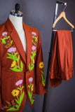 Embroidered Rust Wedding Suit Designer Classic Flower Suit Groomsmen Party Wear Suits