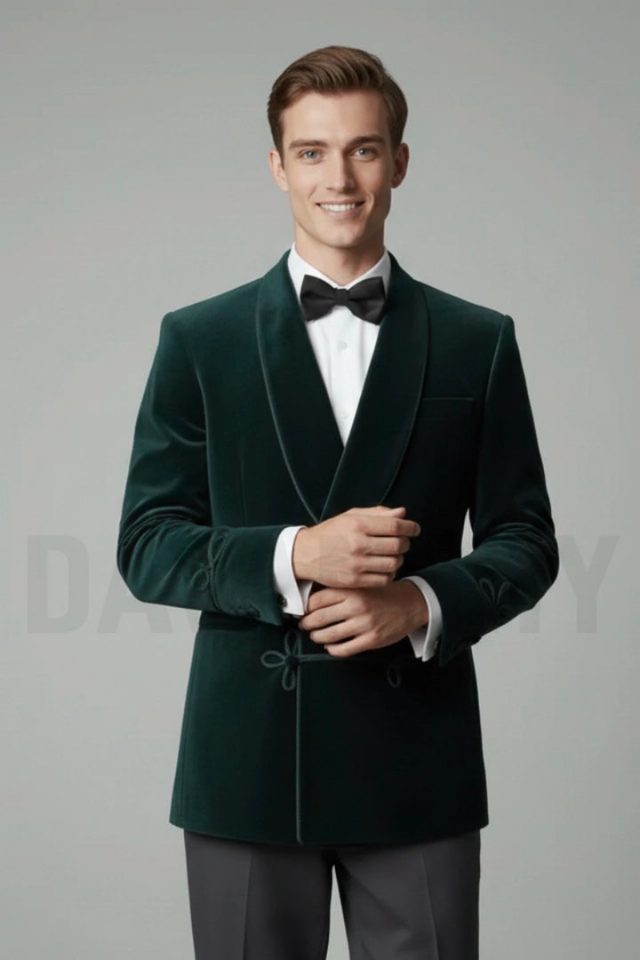 Men Luxury Smoking Jacket for Wedding and Parties-Front