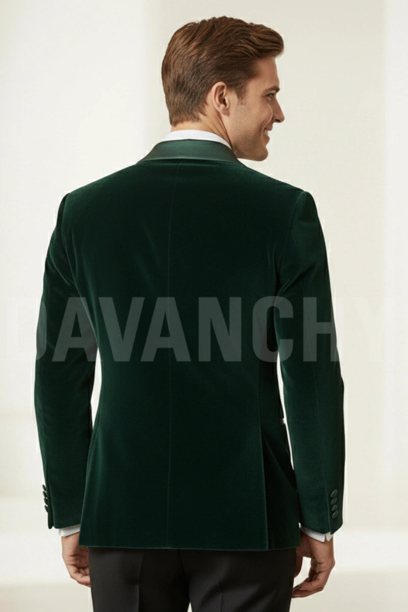Men Emerald Green Premium Formal Blazer-Back