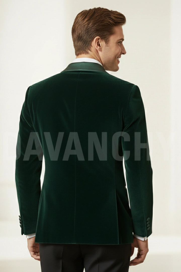 Men Emerald Green Premium Formal Blazer-Back