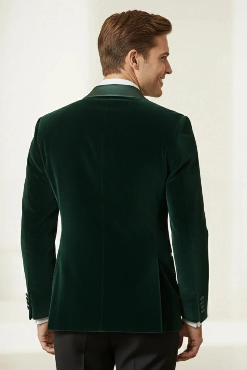 Men Emerald Green Premium Formal Blazer-Back