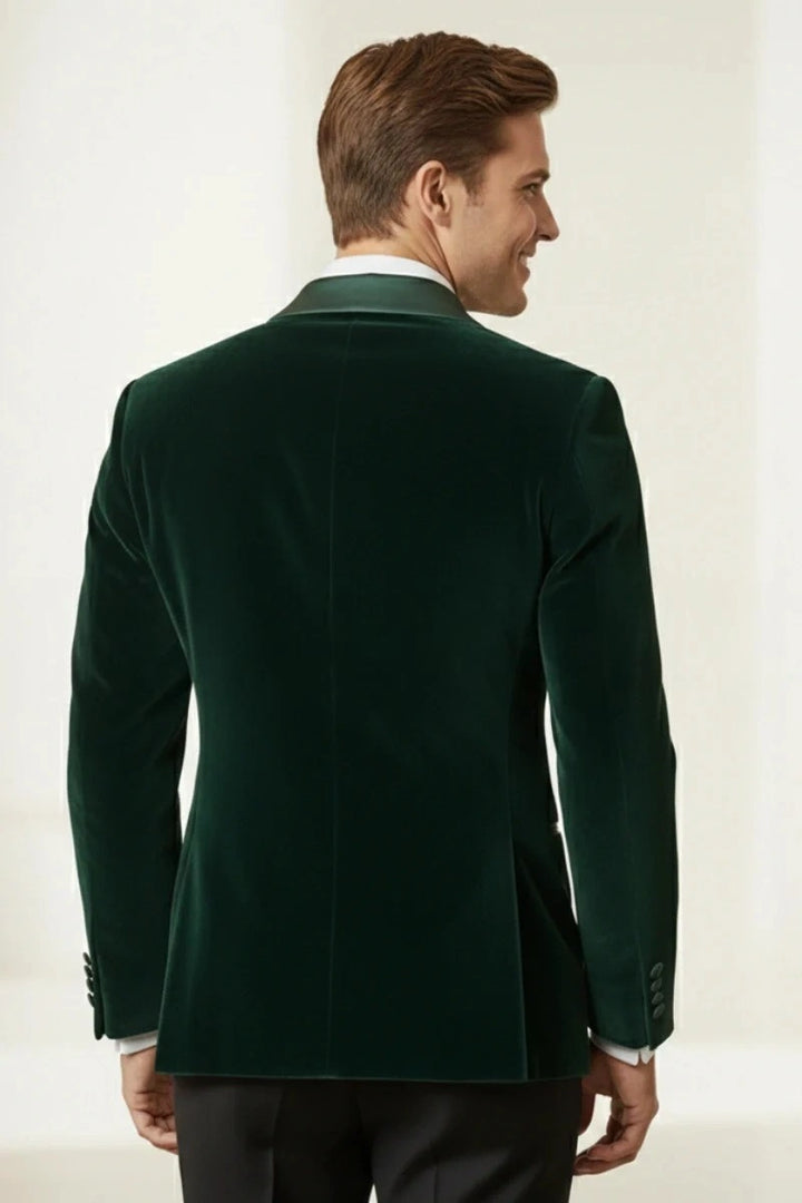 Men Emerald Green Premium Formal Blazer-Back