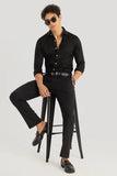 Black Shirt Cotton Shirt Black Formal Shirt Full Sleeve Shirt DaVanchy