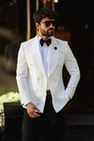 White Double Breasted Blazer Wedding White Coat Double Breasted Coat