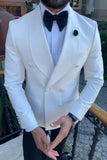 White Double Breasted Blazer Wedding White Coat Double Breasted Coat