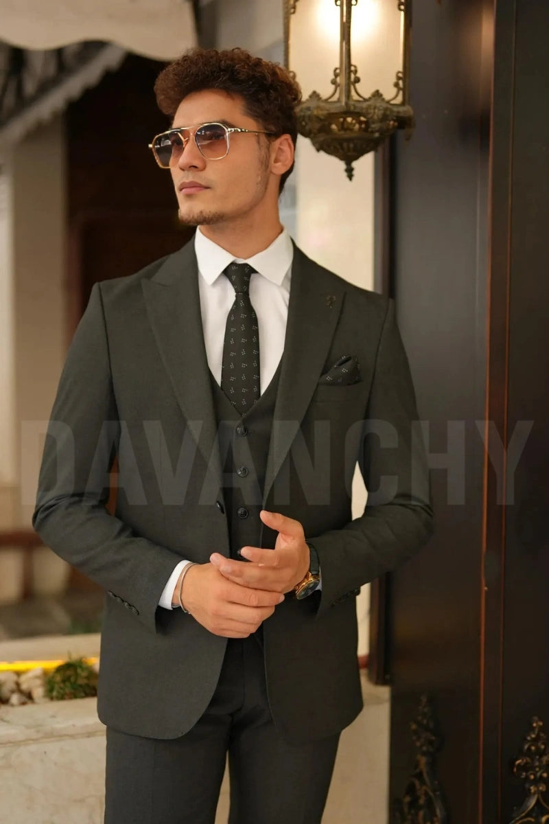 Men Formal Three-Piece Bespoke Suit-Front