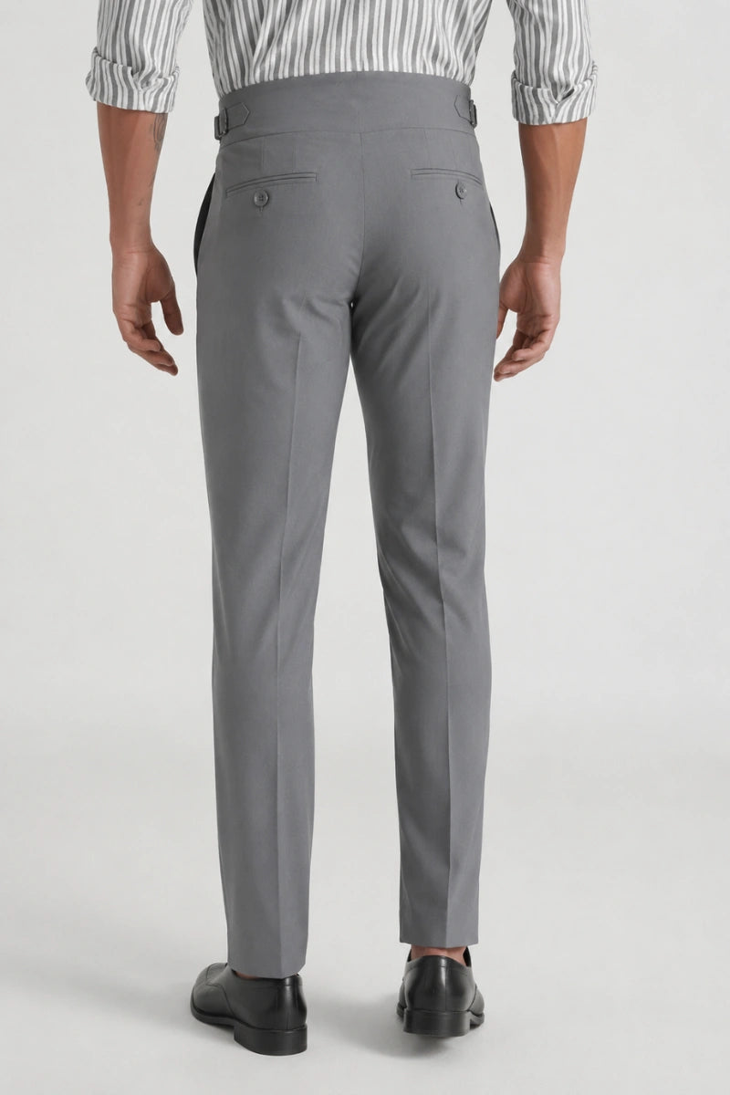 Buckle Adjustable Waistband Gurkha Pants for Men-Back