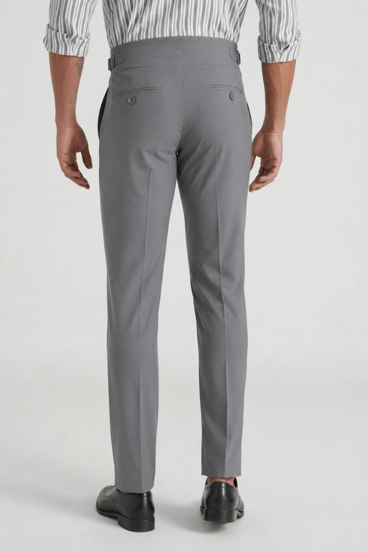 Buckle Adjustable Waistband Gurkha Pants for Men-Back