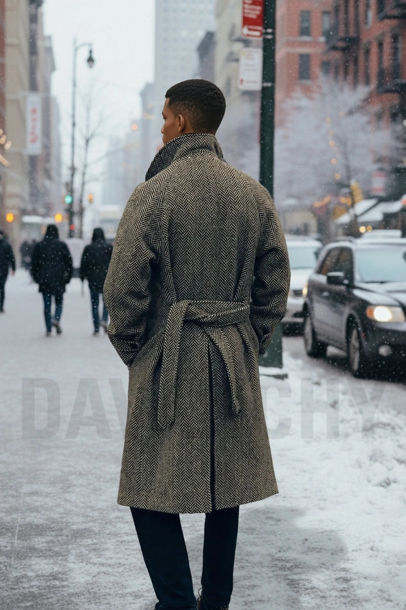 Men formal wear classic winter coat-Back