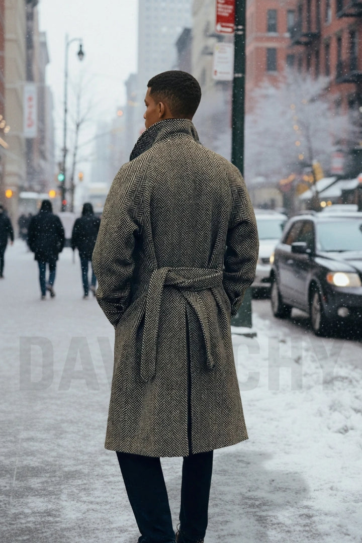 Men formal wear classic winter coat-Back