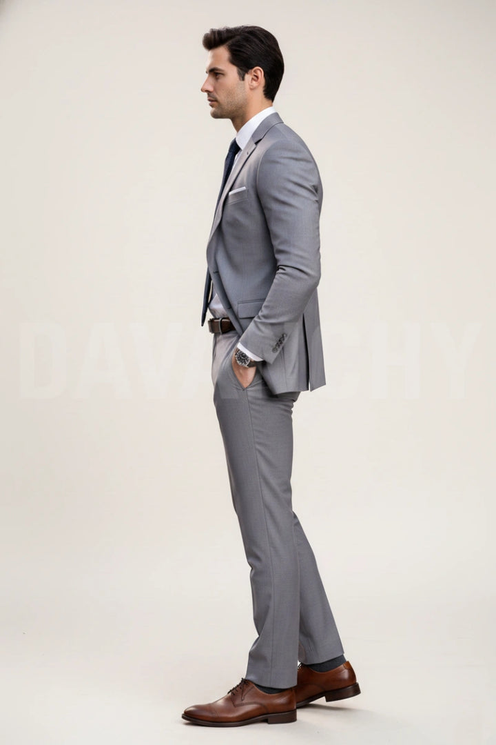 Grey business suit mens-Side
