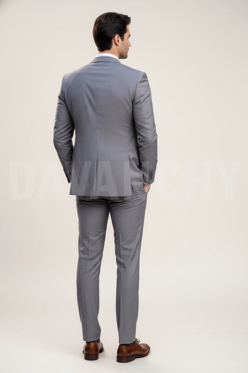 Formal grey suit for men-Back