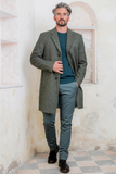 Men Trench Coat Winter Jacket Grey Long Coat Casual Jacket DaVanchy