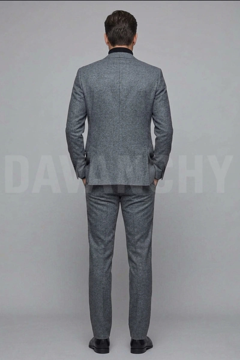 Men Premium Grey Business Wear Suit-Back