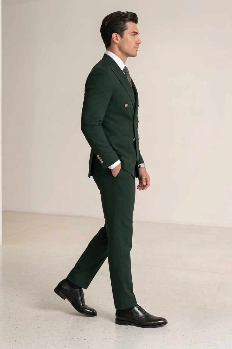 Hunter Green Double Breasted Suit for Men&