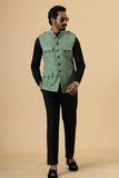 men-hunter-jacket-in-dark-sage-green-half-jodhpuri-jacket-davanchy