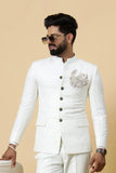 Men Johdpuri Blazer Wedding Blazer Ethnic Indian Blazer White DaVanchy