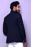 Mens Jodhpuri Jacket Traditional Indian Ethnic Blazer Navy Blue  DaVanchy