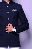 Mens Jodhpuri Jacket Traditional Indian Ethnic Blazer Navy Blue  DaVanchy