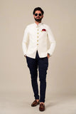 Men Jodhpuri Blazer Off White Jacket Maharaja Style Blazer DaVanchy