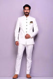 Men Jodhpuri Blazer White Jacket Maharaja Style Blazer DaVanchy