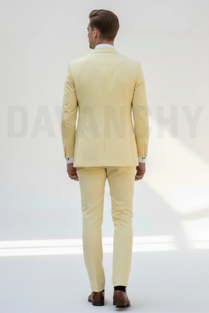 lemon yellow suit for men-Back