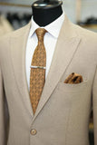 Men Beige Linen Two Piece Suit Summer Wedding Party Wear Suit Office Prom Suit Gift For Him