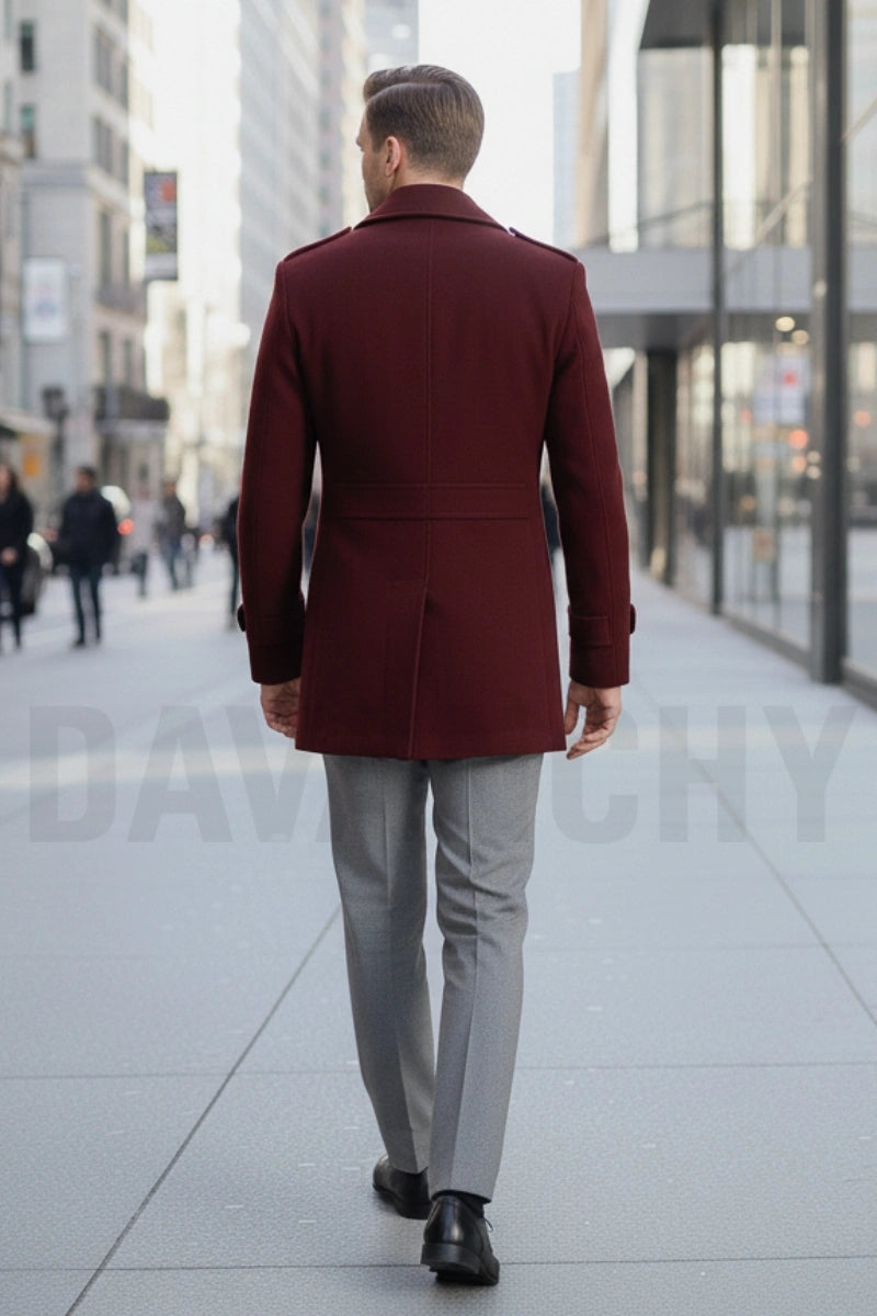 Double-Breasted Coat Men-Back