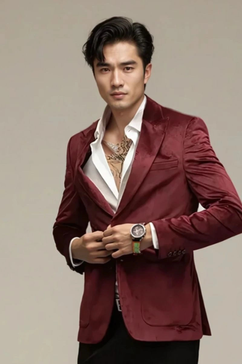 Men Velvet Dinner Wear Coat For Amazing look-Front