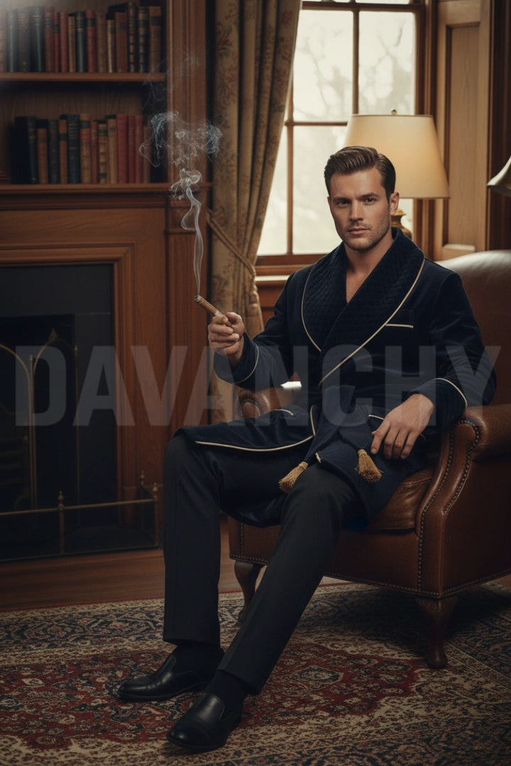 Premium Velvet Smoking Jacket for Men-Front