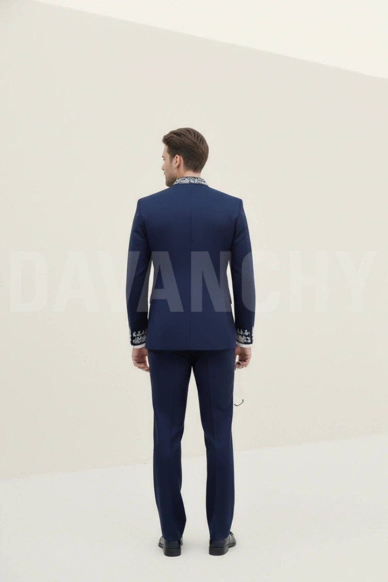 Wedding and Formal Wear Two Piece Jodhpuri Suit-Back