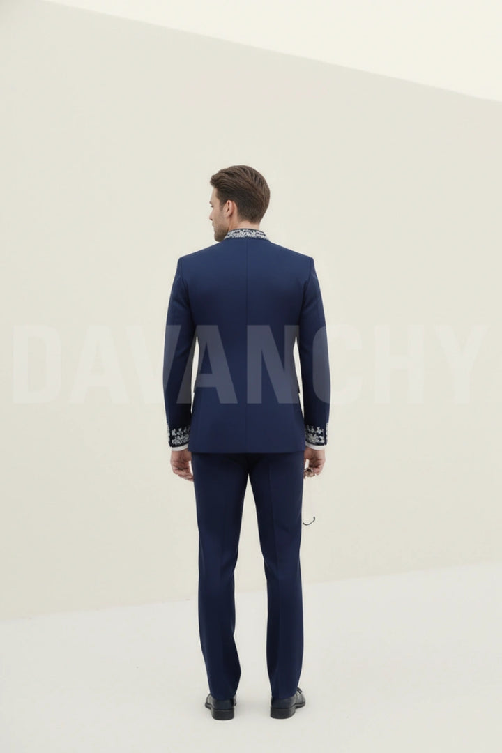 Wedding and Formal Wear Two Piece Jodhpuri Suit-Back