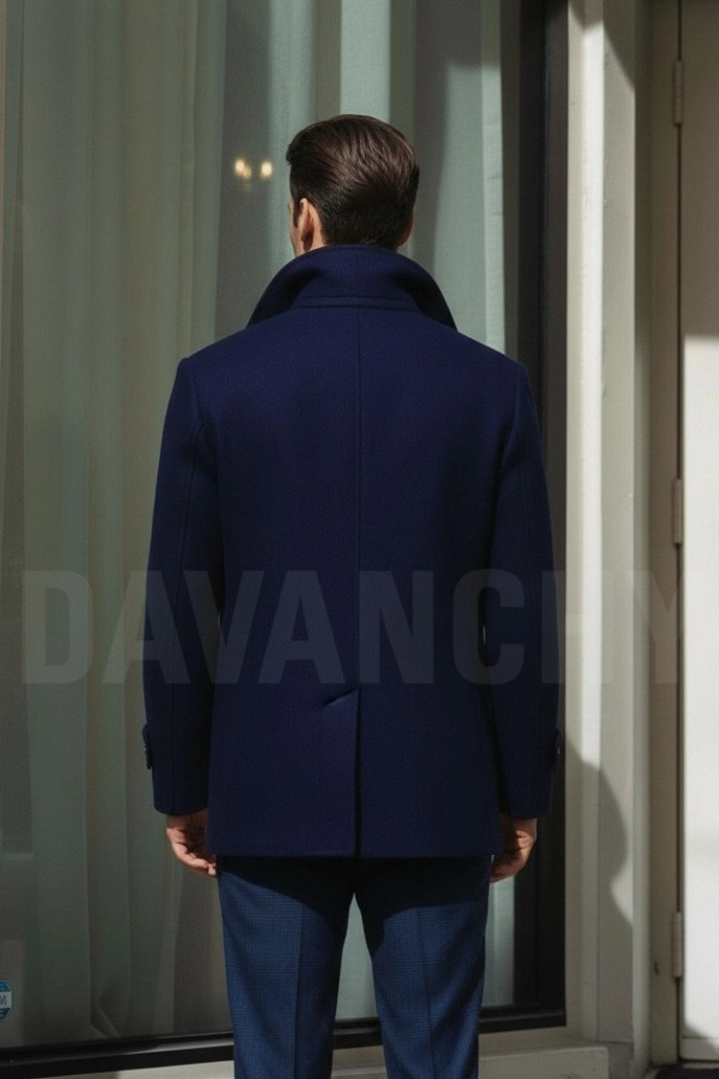 Stylish Peacoat For Men- Back