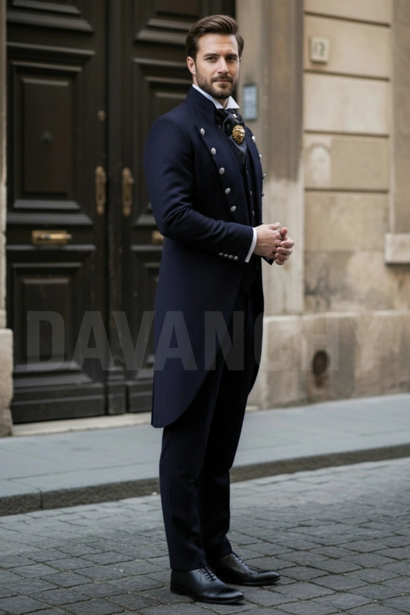 Wedding  Wear Tailcoat Suit For Men-Side