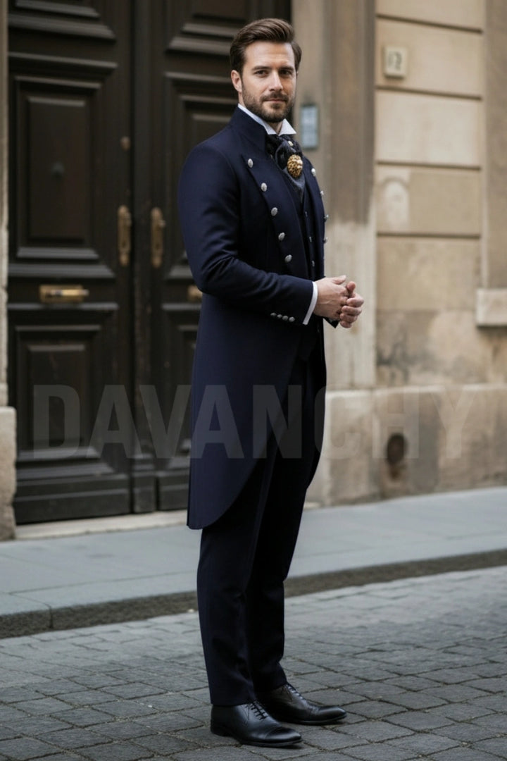 Wedding  Wear Tailcoat Suit For Men-Side