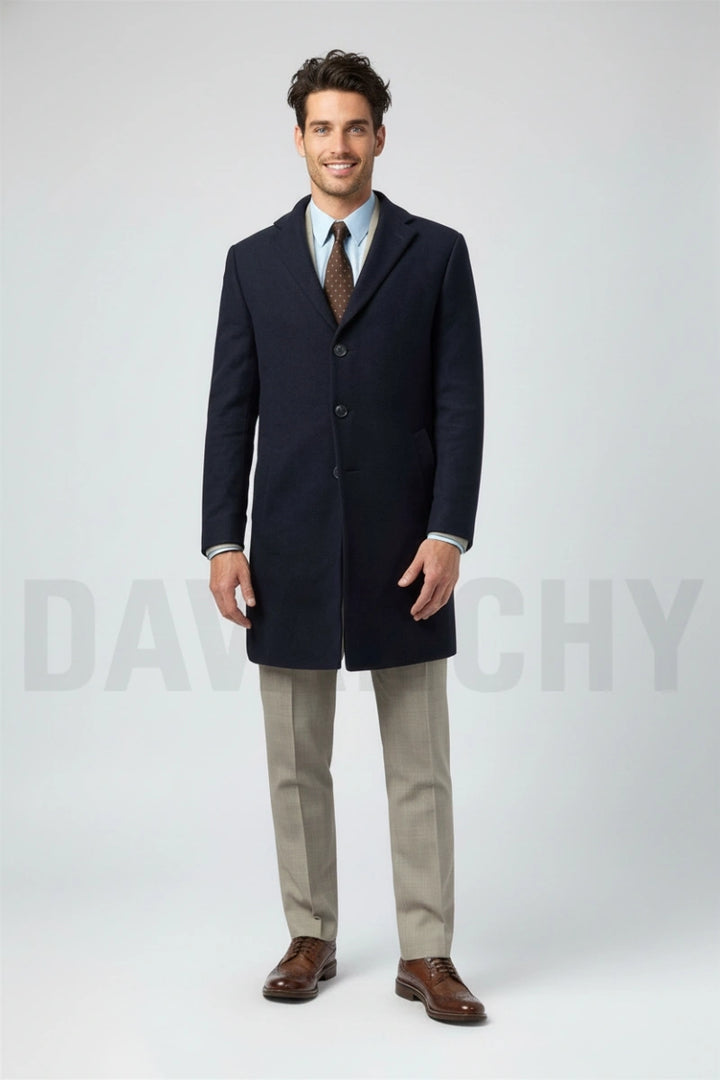Premium men’s navy trench coat